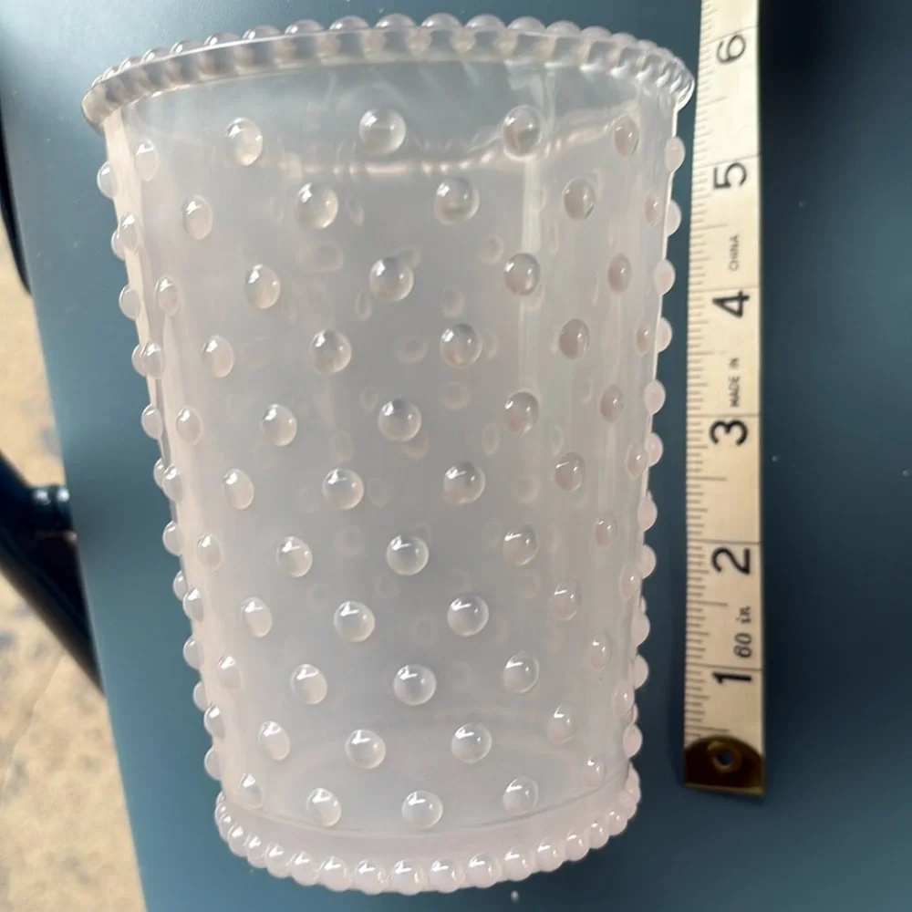 Elegant White Hobnail Glass Set of 2